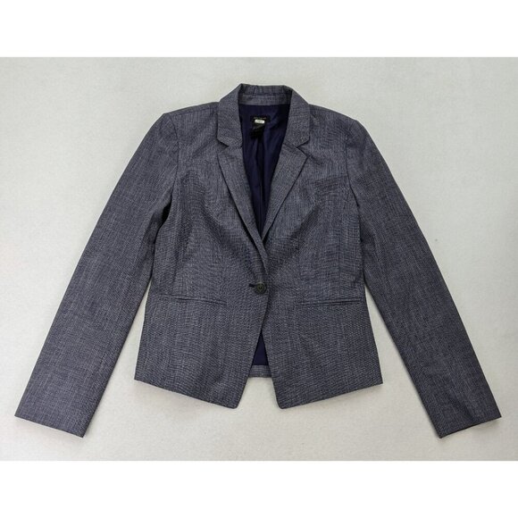 Ann Taylor Factory Women's Blazer Size 4 Blue One-Button Suit Jacket Career - Picture 2 of 10